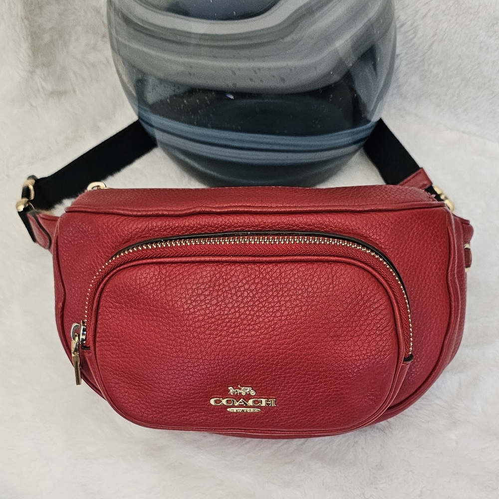 Coach Red Leather Women's Belt Bag